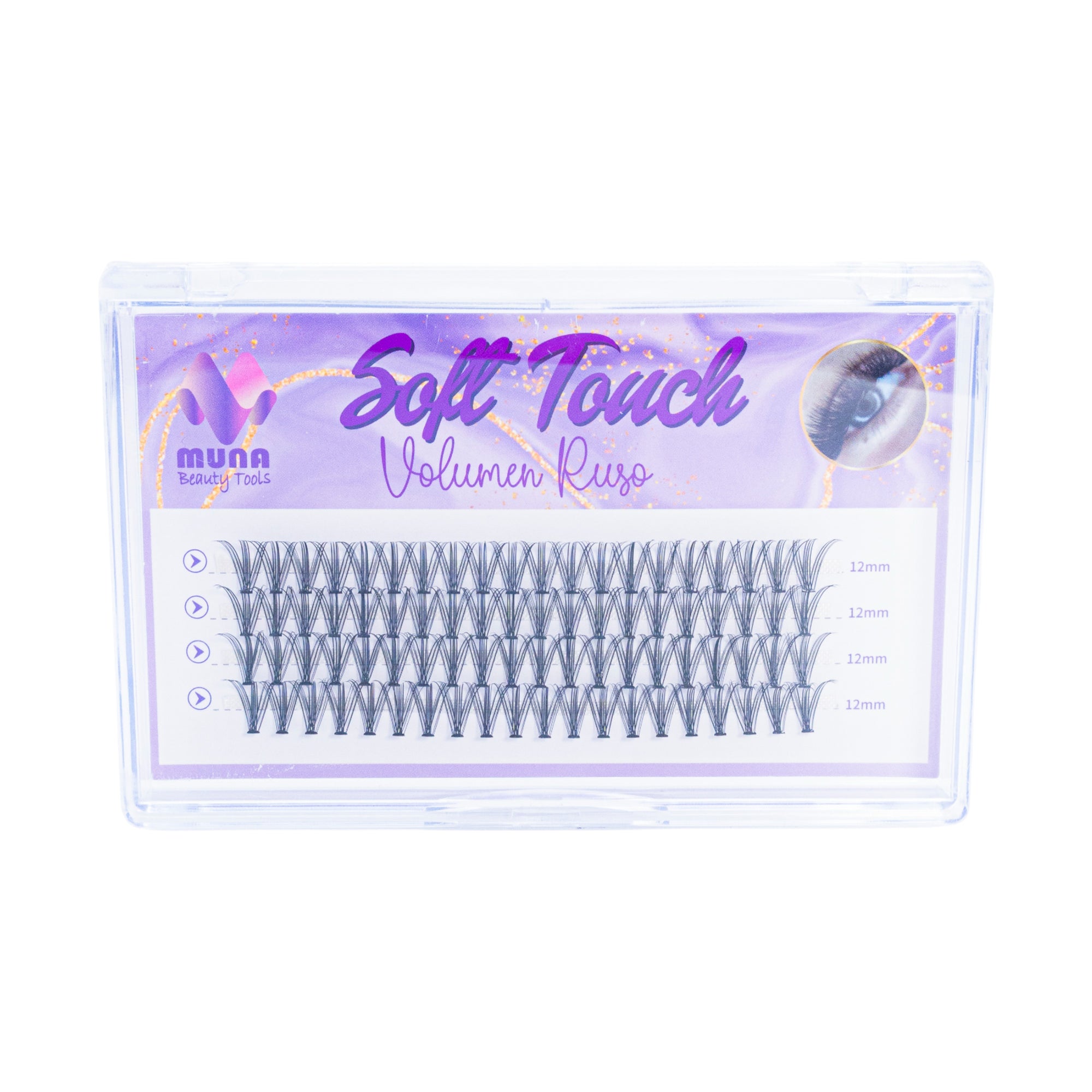 PESTAÑAS POSTIZAS MUNA102-2 efecto ruso 12-mm