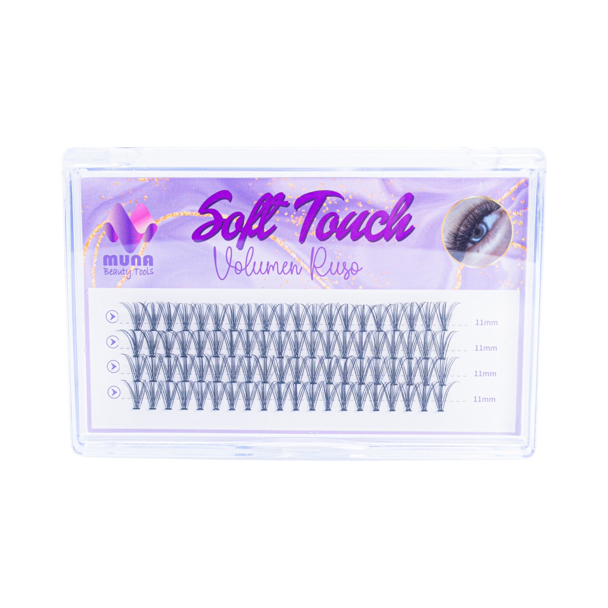 PESTAÑAS POSTIZAS MUNA102-1 efecto ruso 11-mm